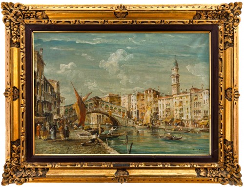 Venise, le pont du Rialto sur le Grand Canal - Eugenio Bonivento  "Zeno" (1880 –1956)